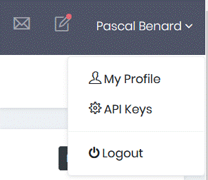 Open User Menu and Select API Keys